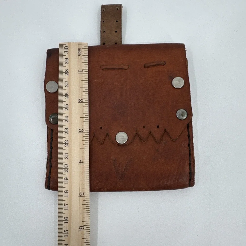 Vintage R‎ & H Leather Crafts Belt Bag Handmade Unique Festival Rustic Hippie